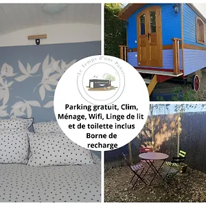 Le Temps D Pause - Roulotte Indépendante Climatisée Jusqu à 2 Personnes Avec Vue Sur Le Beaujolais - Borne Recharge Véhicule électrique , Montmerle-sur-Saone France